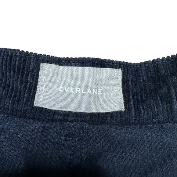 EVERLANE Navy Blue Corduroy Straight Pants Women's Size 6 High Rise Dark Blue - Picture 5 of 6